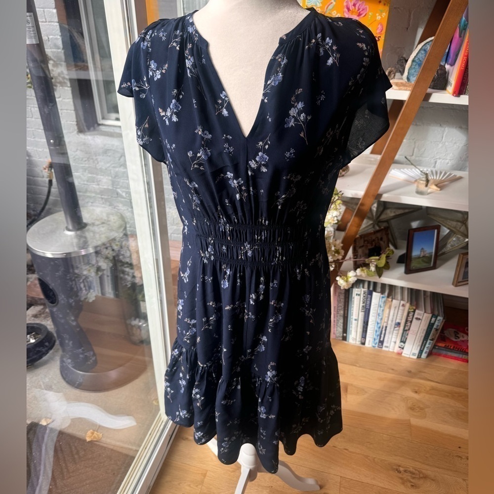 Rebecca Taylor Blue Floral Silk Dress Size 10